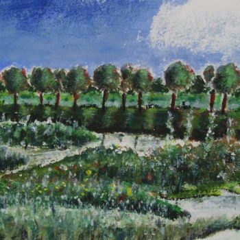 Schilderij getiteld "Noord Hollandse Lan…" door Paul Berkholst, Origineel Kunstwerk