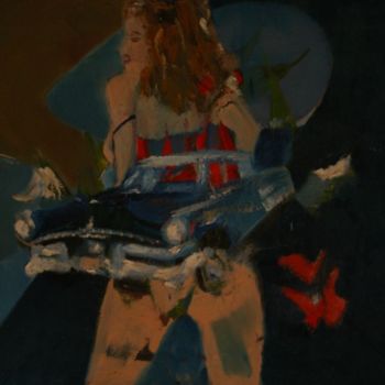 Pintura titulada "Buick bleue" por Paul Breugelmans, Obra de arte original
