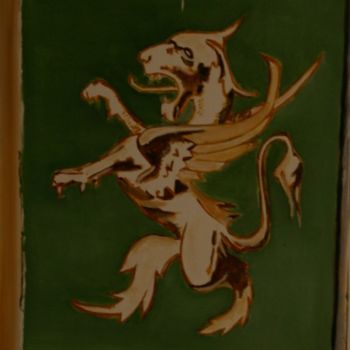 Painting titled "Lion Gourou" by Paul Breugelmans, Original Artwork