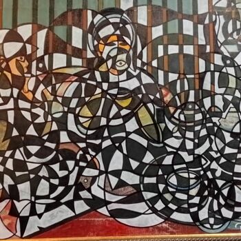 Painting titled "tea time" by Paulcards, Original Artwork, Acrylic
