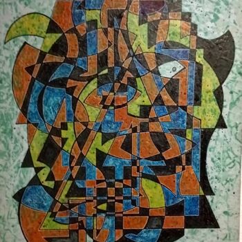 Painting titled "mepris" by Paulcards, Original Artwork, Acrylic