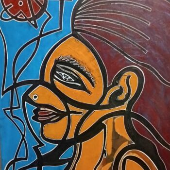 Painting titled "africa mama" by Paulcards, Original Artwork, Acrylic