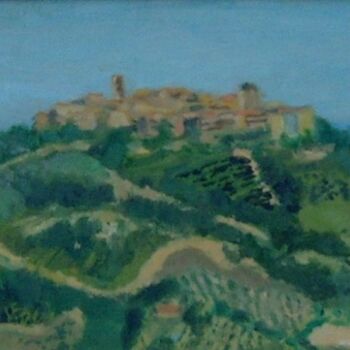 Painting titled "The hilltop village" by Paul Cowling, Original Artwork