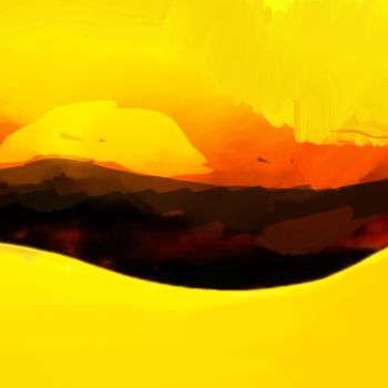 Digitale Kunst mit dem Titel "zon" von Paul Destaercke, Original-Kunstwerk, Digitale Malerei