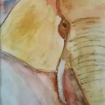 绘画 标题为“éléphant” 由Paul Destaercke, 原创艺术品, 水彩