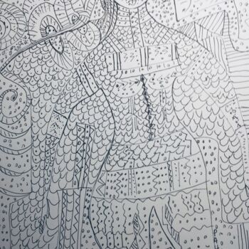 Desenho intitulada "Tatoo" por Paule Daran, Obras de arte originais, Tinta