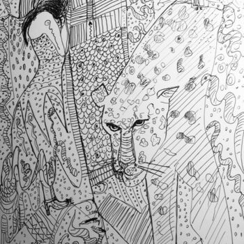 Dibujo titulada "Wild nature" por Paule Daran, Obra de arte original, Tinta