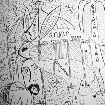 Tekening getiteld "I want dream again" door Paule Daran, Origineel Kunstwerk, Inkt