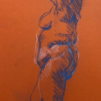 Рисунок под названием "Contraste" - Paule Guerin, Подлинное произведение искусства, Цветные карандаши