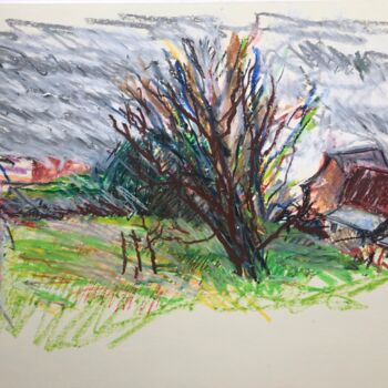 Tekening getiteld "Touraine" door Paule Guerin, Origineel Kunstwerk, Pastel