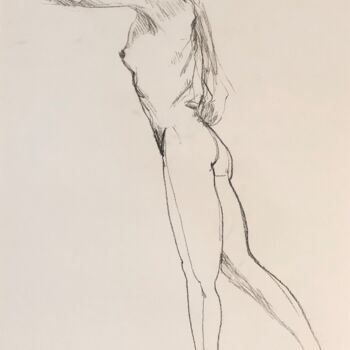 Drawing titled "Tendue" by Paule Guerin, Original Artwork, Pencil