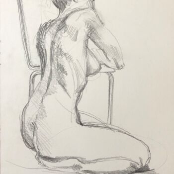 Drawing titled "Souplesse" by Paule Guerin, Original Artwork, Pencil