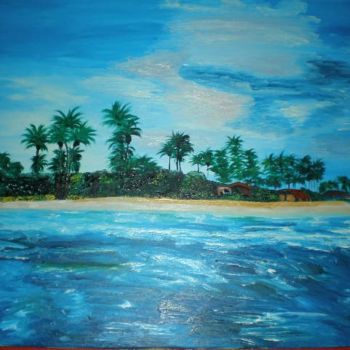 「Una playa en Venezu…」というタイトルの絵画 Pauletteによって, オリジナルのアートワーク, オイル