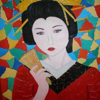 Картина под названием "La Geisha" - Paulette, Подлинное произведение искусства, Масло