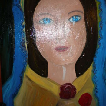 Картина под названием "Rosa Mistica" - Paulette, Подлинное произведение искусства, Другой