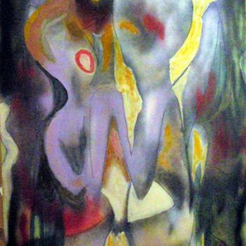 Painting titled "Cosmic Love" by Paul Freidin, Original Artwork, Oil