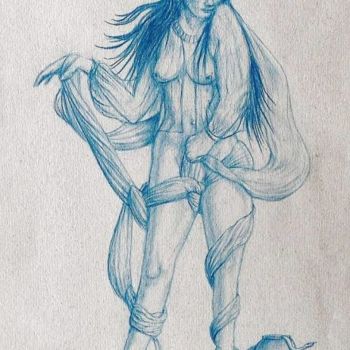 Drawing titled "Dansende Salomé" by Paul Gosselin, Original Artwork