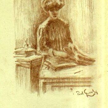 Drawing titled "De Secretaresse  Lu…" by Paul Gosselin, Original Artwork, Other