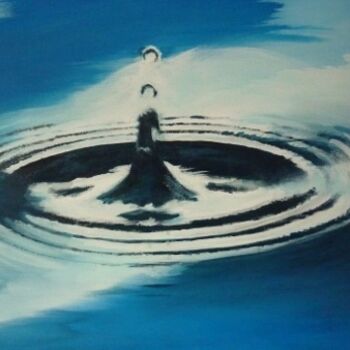 Painting titled "Water Drop ot Lady…" by Paul Horton, Original Artwork, Oil