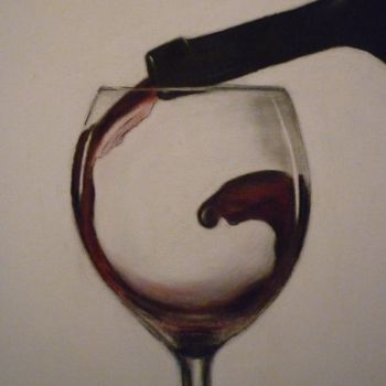 Desenho intitulada "Make Mine A Red Wine" por Paul Horton, Obras de arte originais, Outro