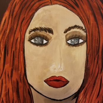 Pittura intitolato "RED HAIR" da Paulina Waas, Opera d'arte originale, Gouache