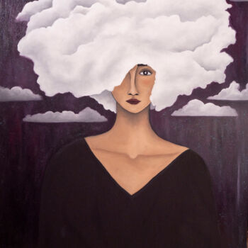 Painting titled "Violette" by Pauline Bailly, Original Artwork, Oil