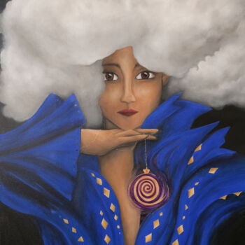 Painting titled "L'hypnose" by Pauline Bailly, Original Artwork, Oil