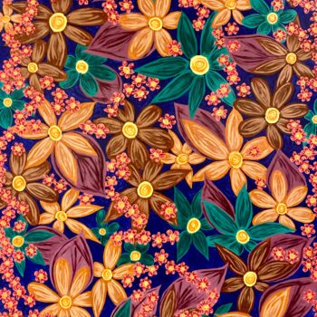 Pintura titulada "Jardin fleuri 2" por Pauline Chevallot, Obra de arte original, Acrílico Montado en Bastidor de camilla de…