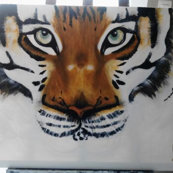 Peinture intitulée "Tigre" par Pauline Nicolini, Œuvre d'art originale, Acrylique