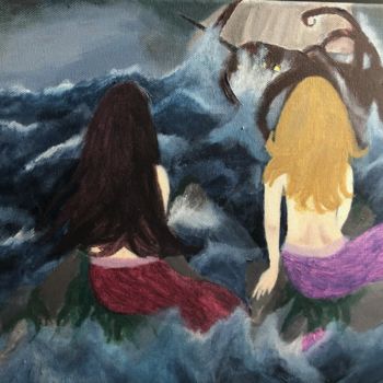 Pittura intitolato "Mermaids" da Pauline Sarrazin (Bloodysea_), Opera d'arte originale, Acrilico