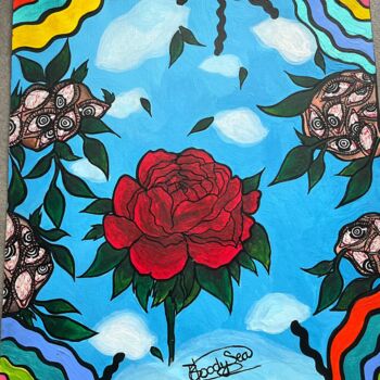 Peinture intitulée "Contemple la florai…" par Pauline Sarrazin (Bloodysea_), Œuvre d'art originale, Acrylique