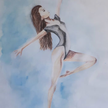 Painting titled "La danseuse" by Pauline Thomas, Original Artwork, Watercolor