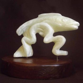 雕塑 标题为“Poisson koï” 由Pauline Balland, 原创艺术品, 石