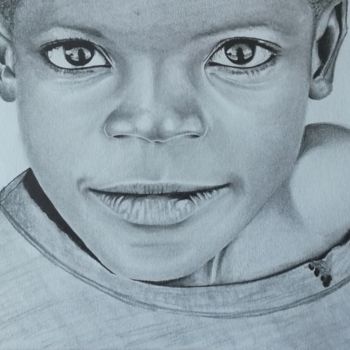 Drawing titled "au travers du regard" by Mathias Montayaud, Original Artwork, Pencil