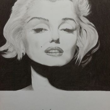 图画 标题为“Monroe.” 由Mathias Montayaud, 原创艺术品, 石墨