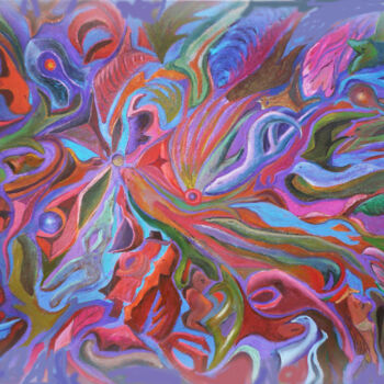 Pintura titulada "Multitud dispar" por Paulino Lorenzo Tardón (Paulino L Tardón), Obra de arte original, Acrílico Montado en…