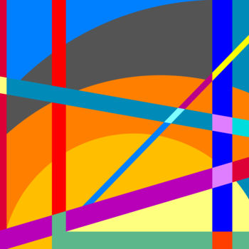 Digitale Kunst mit dem Titel "Urban Sunrise" von Paul John Collins, Original-Kunstwerk, 2D digitale Arbeit