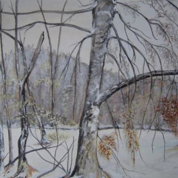 Ζωγραφική με τίτλο "paysage de neige" από Paul Lamouche, Αυθεντικά έργα τέχνης
