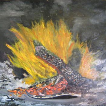 Painting titled "sem título" by Paulo Campos, Original Artwork, Oil