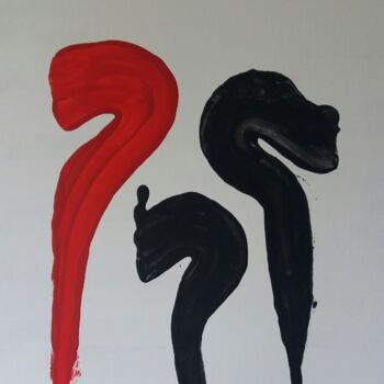 Pintura intitulada "Black, White & Red" por Paulo Gonzalez, Obras de arte originais, Acrílico