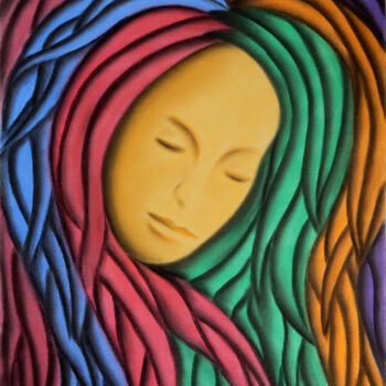 Dessin intitulée "Rastafari" par Paulo H Vieira, Œuvre d'art originale, Pastel