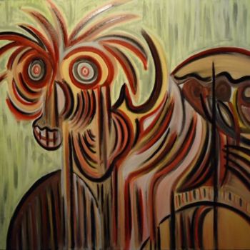 Painting titled "ANIMAL IN PAIN" by Paulo Fontinha, Original Artwork