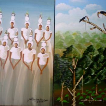 Painting titled "baianas e ecoologia" by Paulo Sérgio Souza, Original Artwork