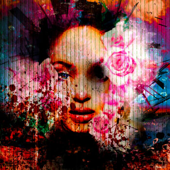 Grafika cyfrowa / sztuka generowana cyfrowo zatytułowany „Wild Rose” autorstwa Paulo Themudo, Oryginalna praca, Fotomontaż