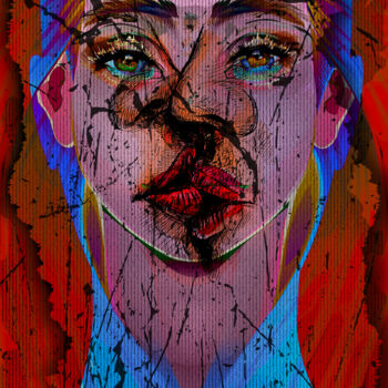 Digital Arts titled "The Kiss" by Paulo Themudo, Original Artwork, Digital Painting