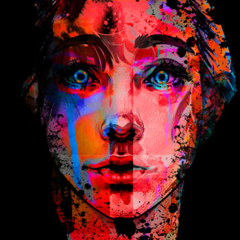 Grafika cyfrowa / sztuka generowana cyfrowo zatytułowany „Cold Tear” autorstwa Paulo Themudo, Oryginalna praca, Malarstwo cy…