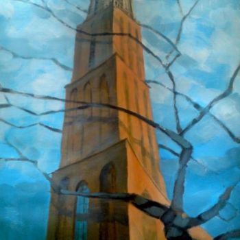 Картина под названием "tower" - Paulus Hoffman, Подлинное произведение искусства, Масло