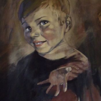 Painting titled "portrait of a boy i…" by Paulus Hoffman, Original Artwork, Oil