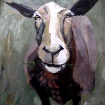 Painting titled "single sheep" by Paulus Hoffman, Original Artwork