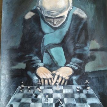 Картина под названием "chessplayer" - Paulus Hoffman, Подлинное произведение искусства, Масло